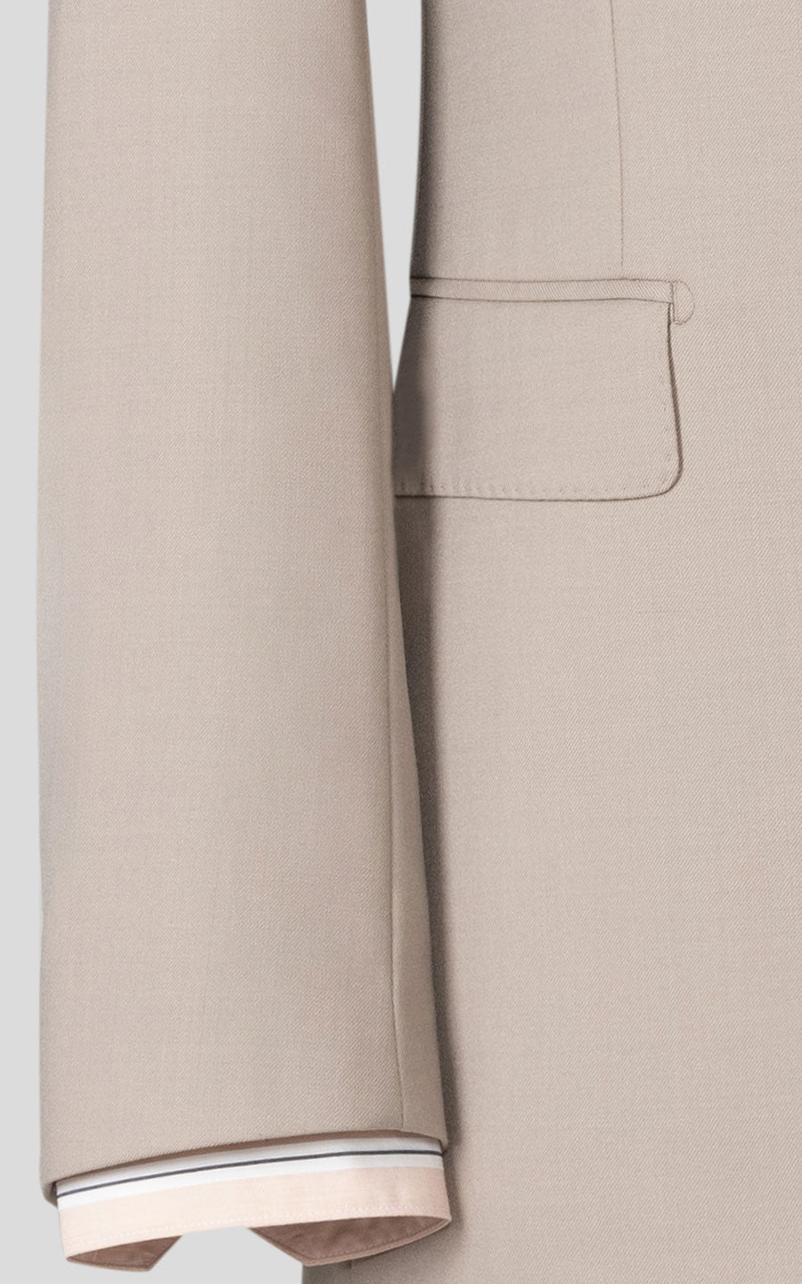 Man wearing khaki twill custom bespoke tailored suit