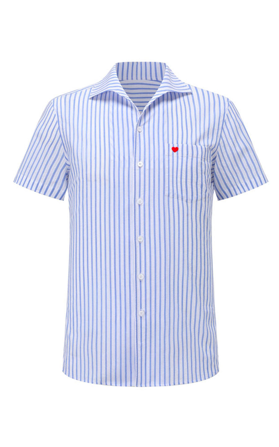 Custom Embroidered Heart Men's T-shirt - White Red