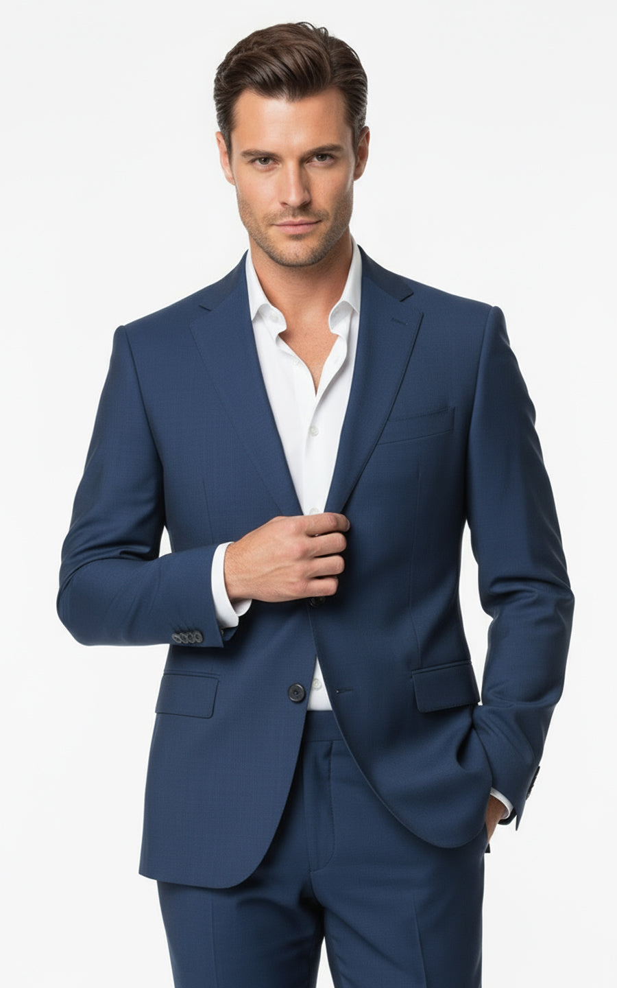 Blue Men's Custom Business Casual Two-Piece Suit Set