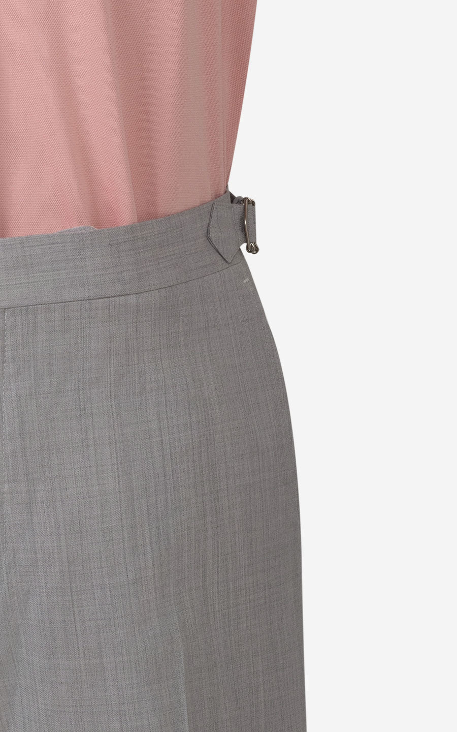 Premium light grey shorts - twill weave detail view
