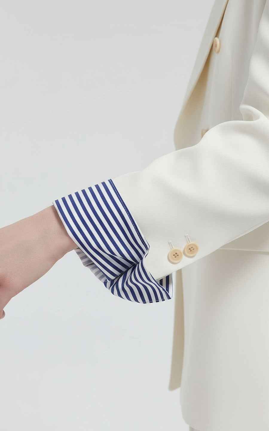 Women's White Blazer Suit - Double-Breasted Set