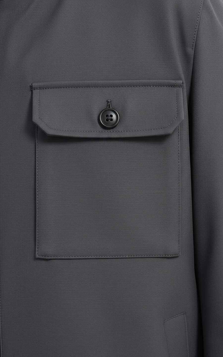 Jacket Men Utility Zip Up with Chest Pockets Gray