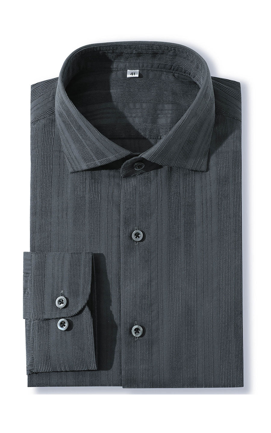 Anti-wrinkle dress shirt back - dark gray cotton