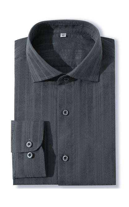 Anti-wrinkle dress shirt back - dark gray cotton