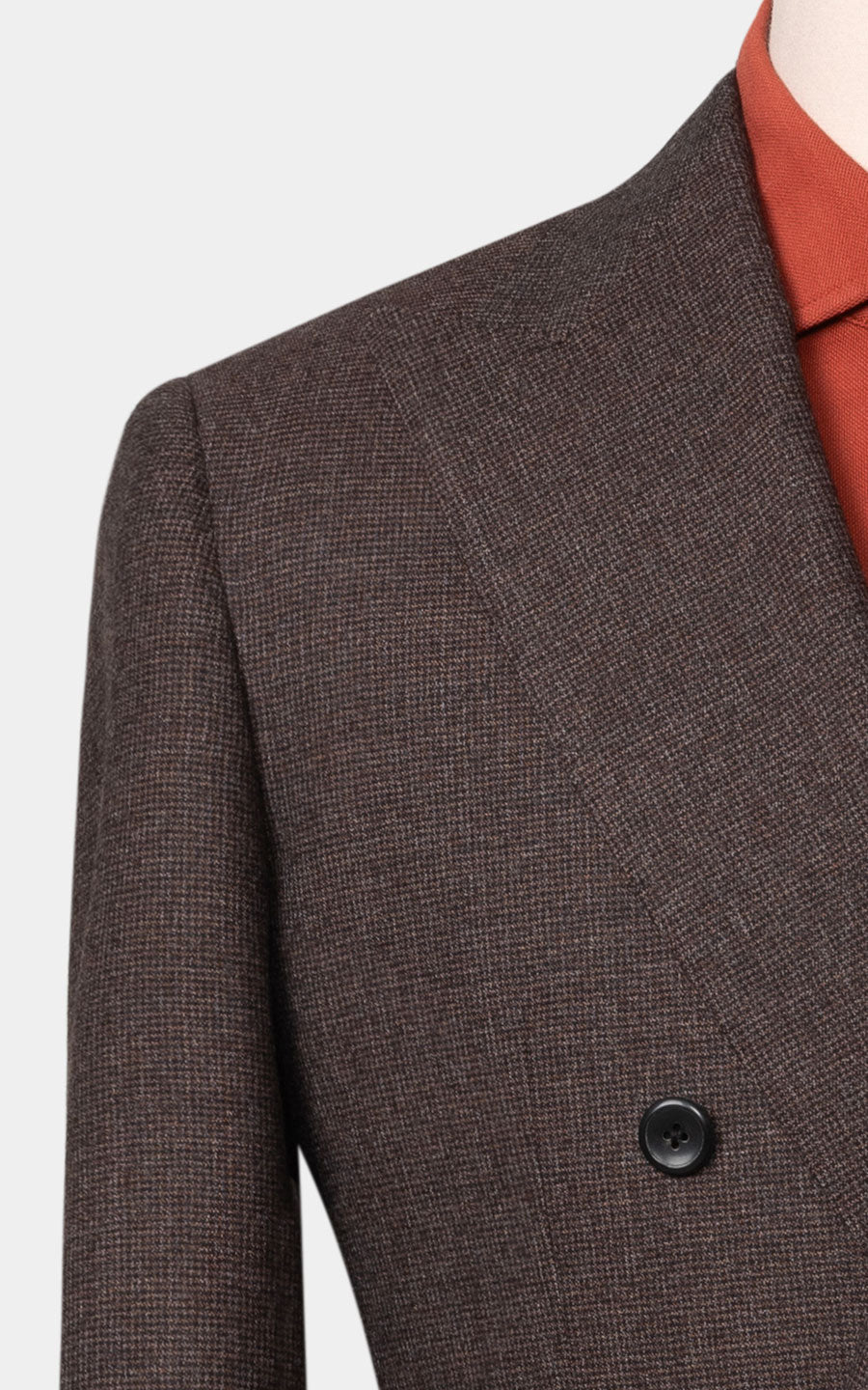 Men's dark brown checkered suit tailored fit jacket