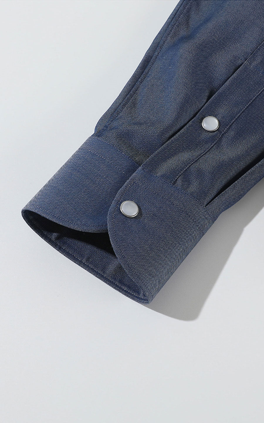 Dark Blue Custom Shirt Collar Detail - Wrinkle-Free