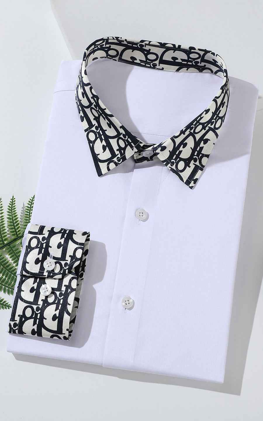 Custom White Shirt with Black Stripes - Tailored Fit