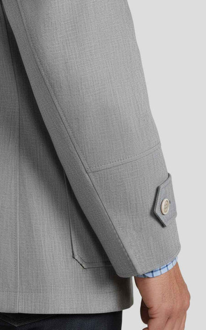 Men's Gray Four-Pocket Custom Trench Coat Hunting Casual Coat