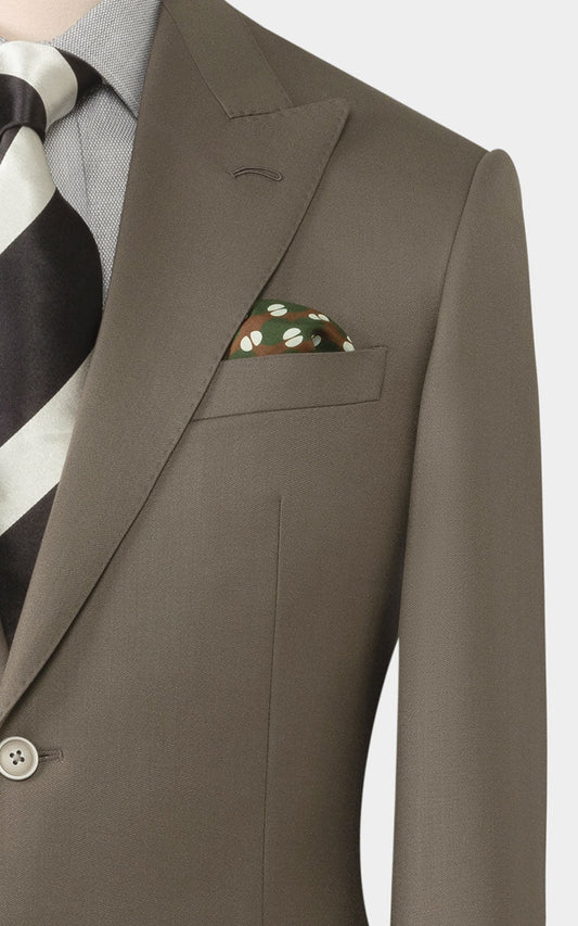 Dark gray brown twill suit fabric texture close up