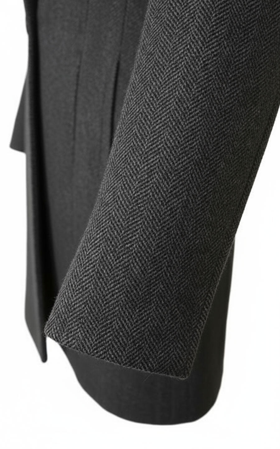 Premium Gray Herringbone Wool Blazer