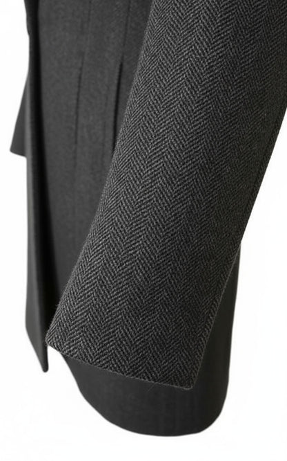 Premium Gray Herringbone Wool Blazer