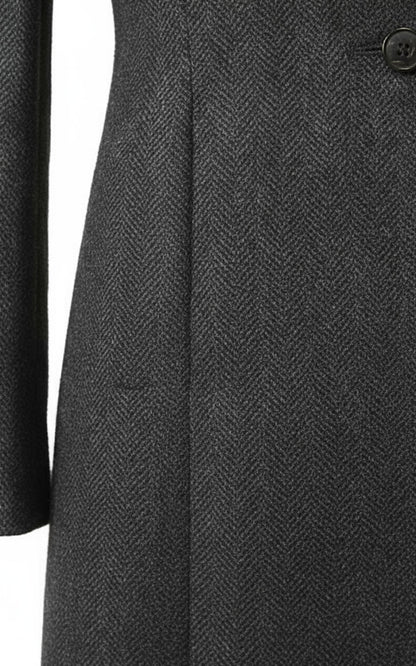 Premium Gray Herringbone Wool Blazer