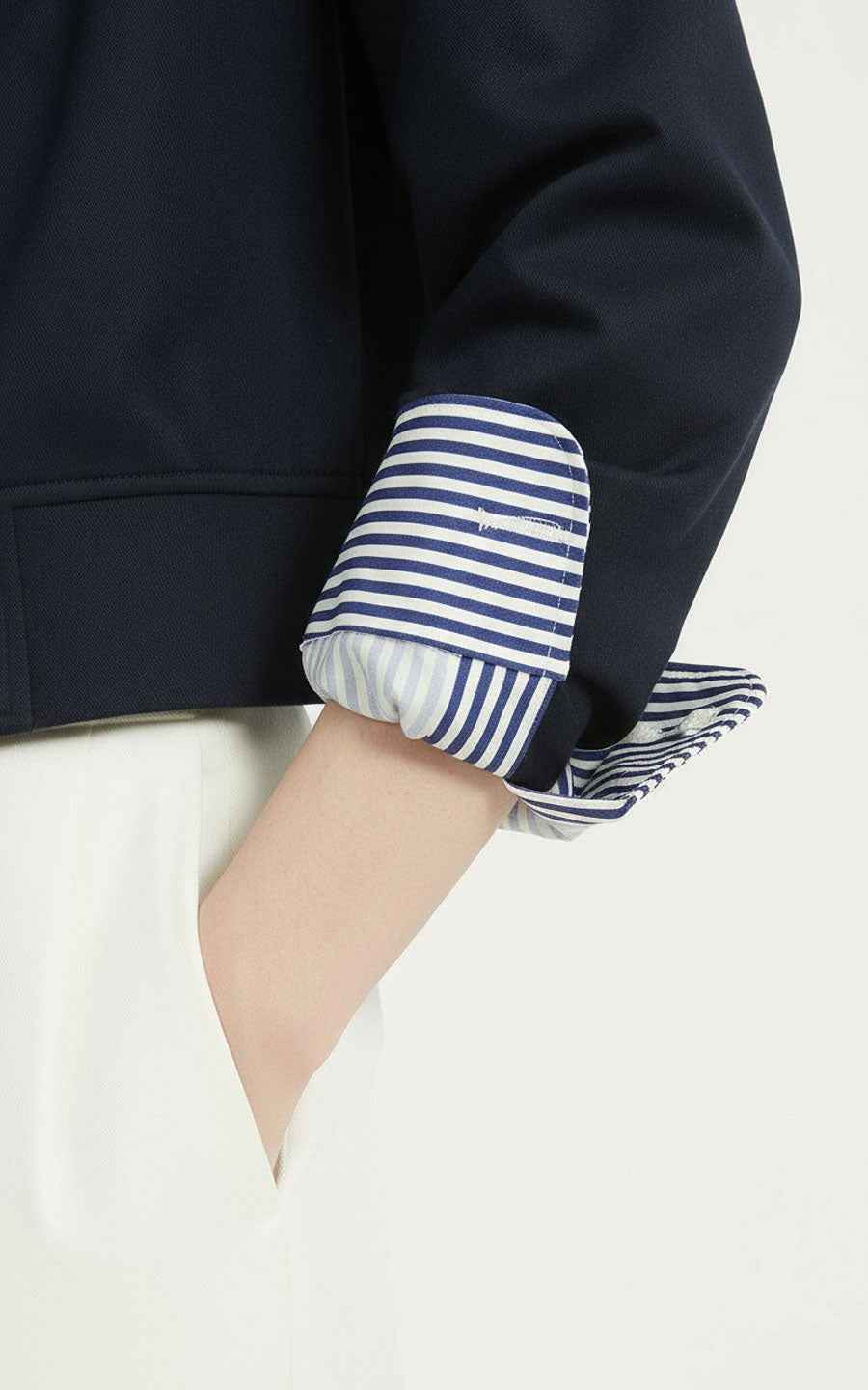 Professional Suit Set - Navy Blazer & White Trousers