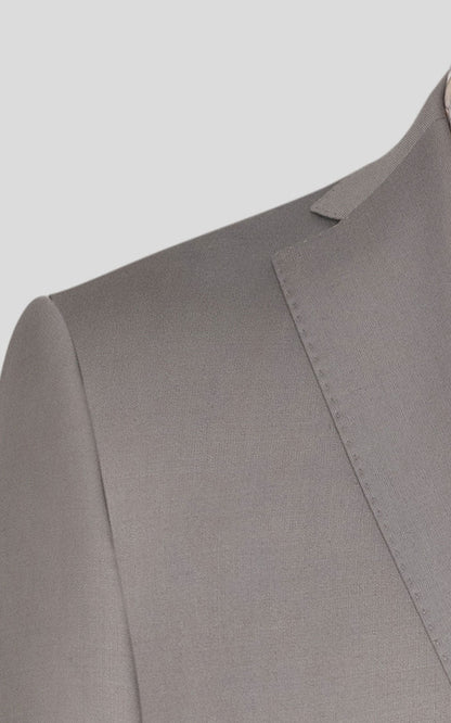 Men's gray striped business suit custom tailored fit
