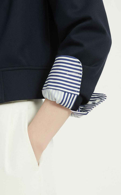 Women's Jackets - Navy Cropped Blazer Professional