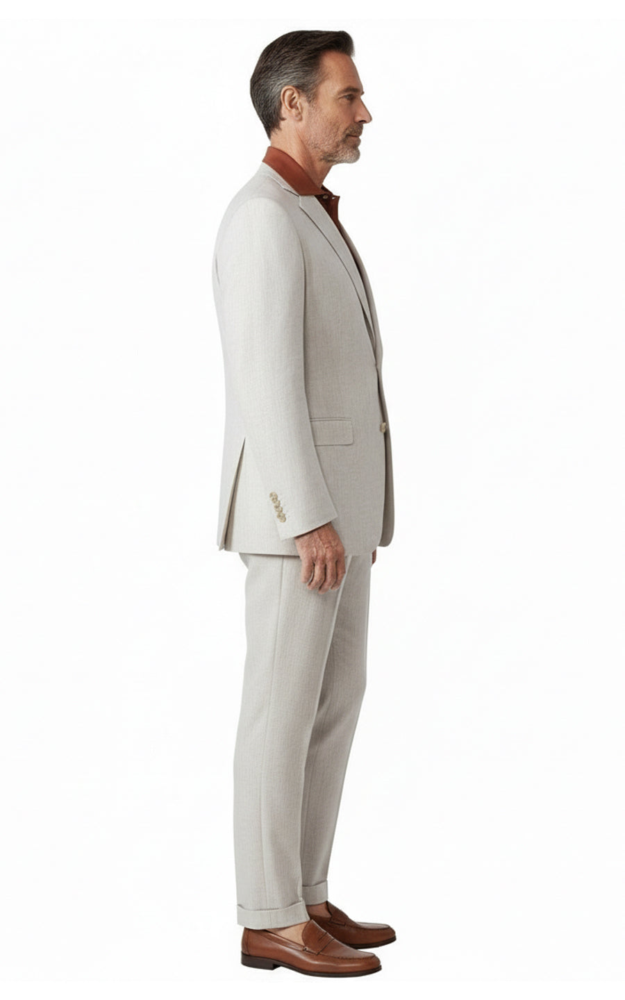 Men's Suit Customization Linen Beige Casual Set