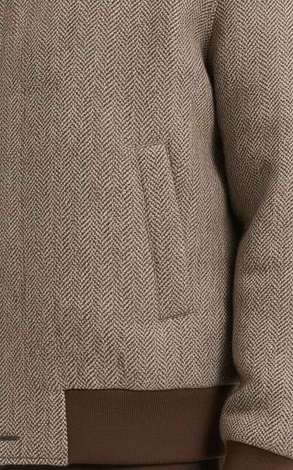 Premium Beige Jacket - Textured Bomber Style