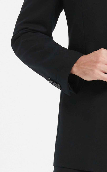 Men's Black Chinese Formal Suit - Mandarin Collar Traditional Set