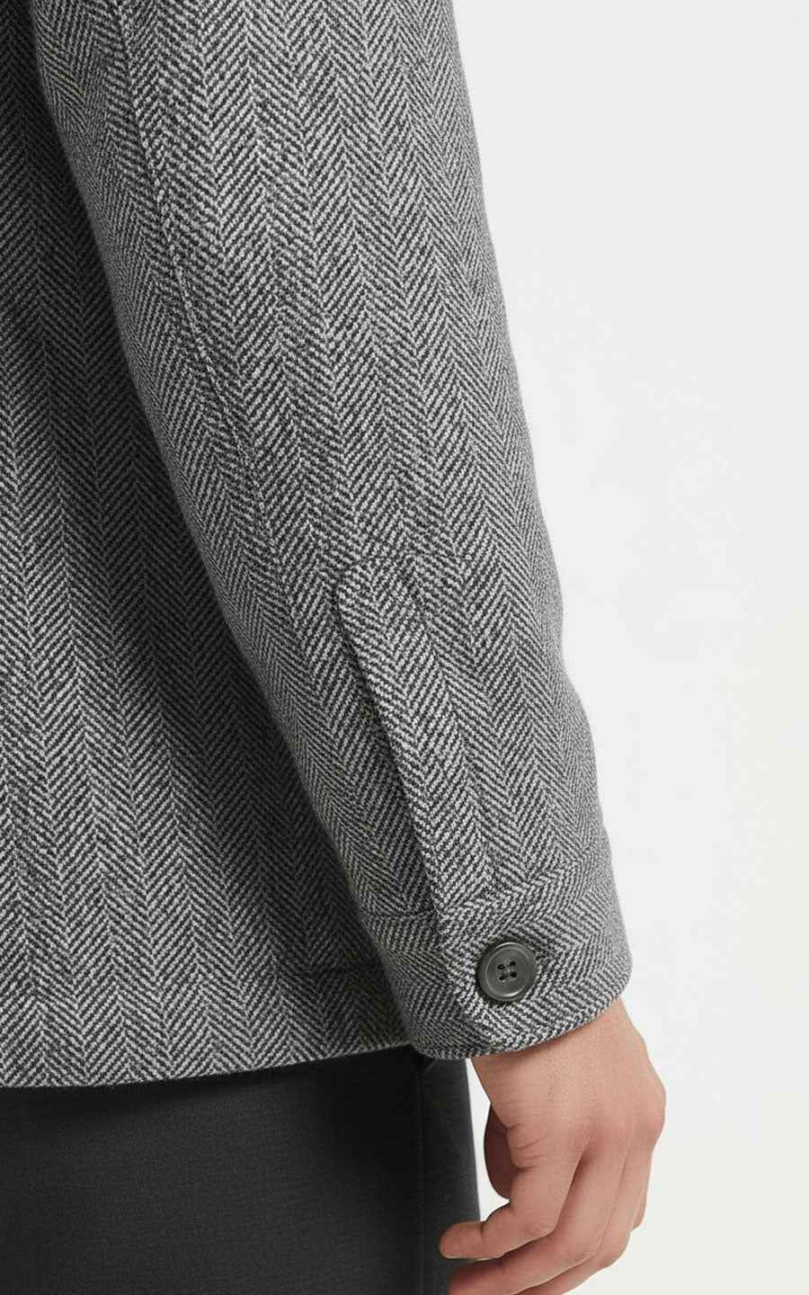 Men's Herringbone Overshirt Jacket - Grey