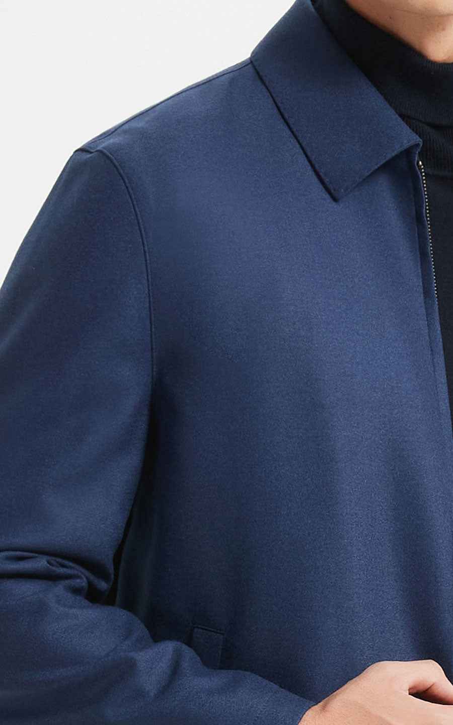 Men's Navy Blue Jacket - Classic Zip-Up Style