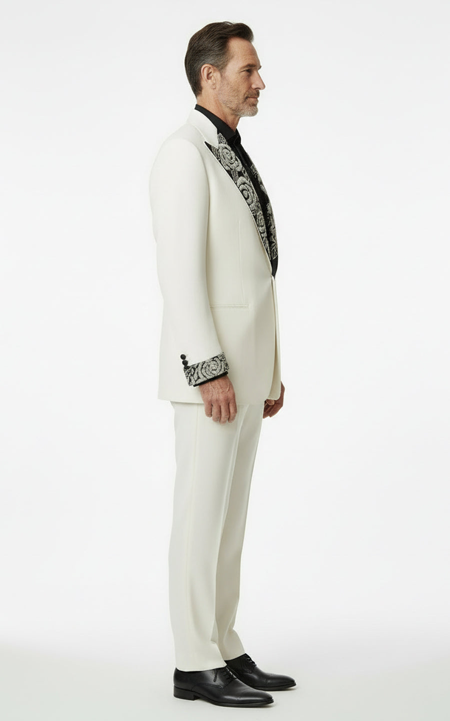 Men's White Tuxedo Suit - Wedding Formal Custom Tailored