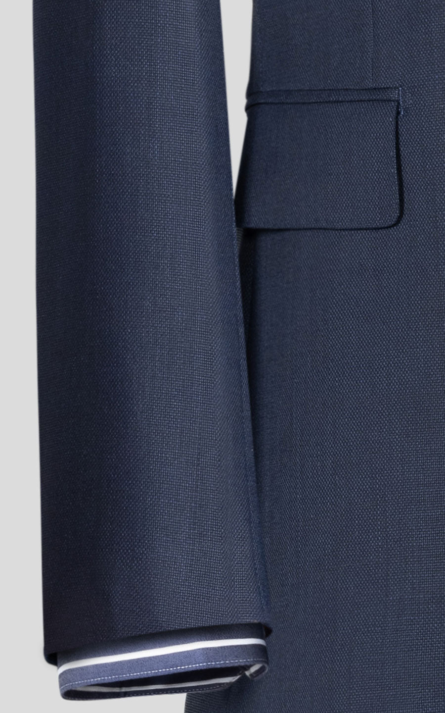 Custom navy textured tailored suit