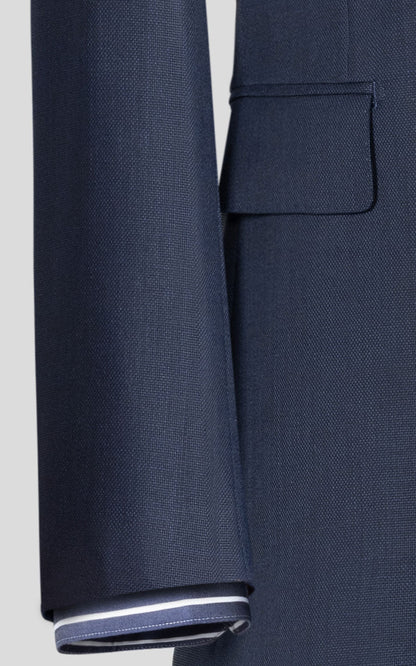 Custom navy textured tailored suit