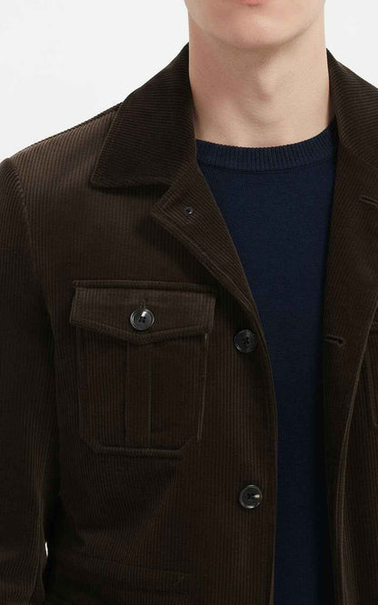 Brown Corduroy Coat - Men's Classic Jacket Style