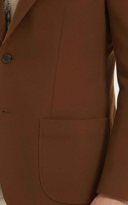 Men's Wool Blazer Classic Brown Tailored Fit