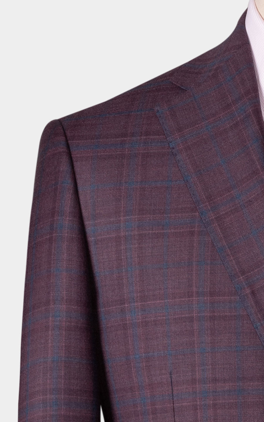 Men's purple plaid suit tailored premium custom fit
