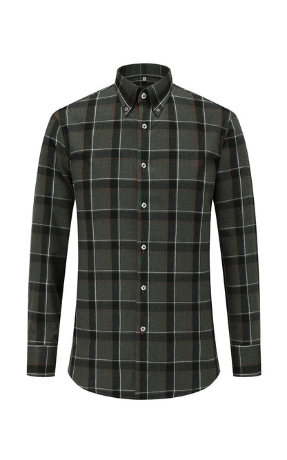 Custom Morandi gray men's dress shirt - casual flannel