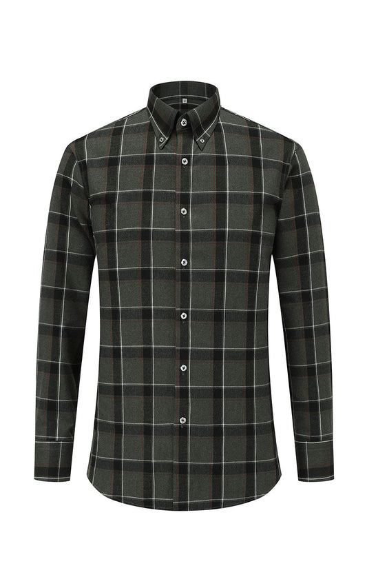 Custom Morandi gray men's dress shirt - casual flannel