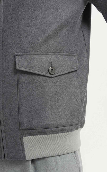 Premium Men's Jacket - Gray Zip-Up Style