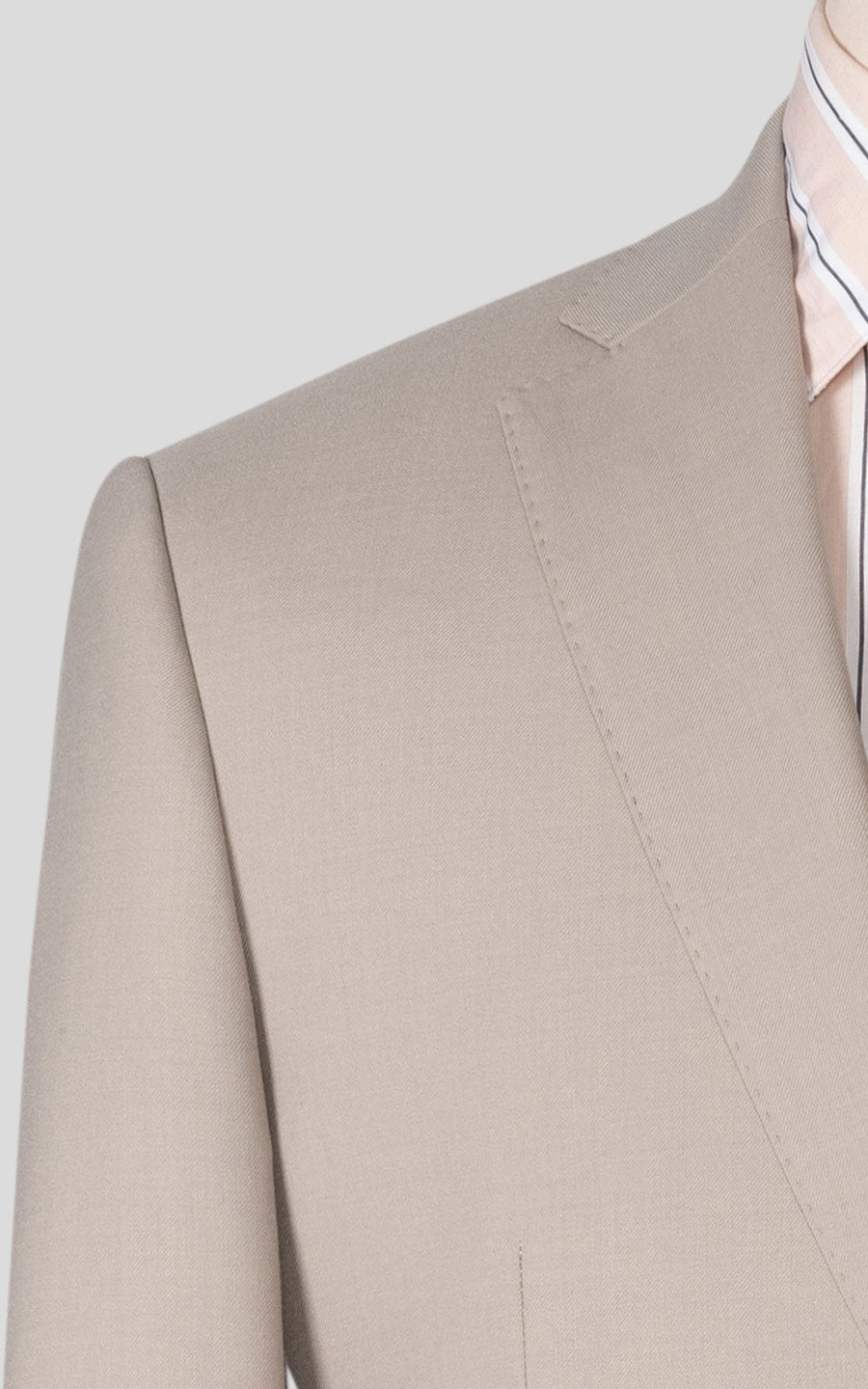Khaki twill bespoke suit fabric texture close up
