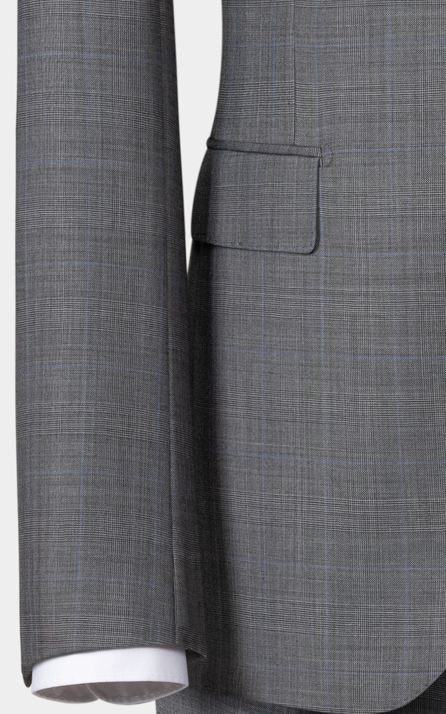 Dark Check Wool Suit Fabric - Premium Custom Made