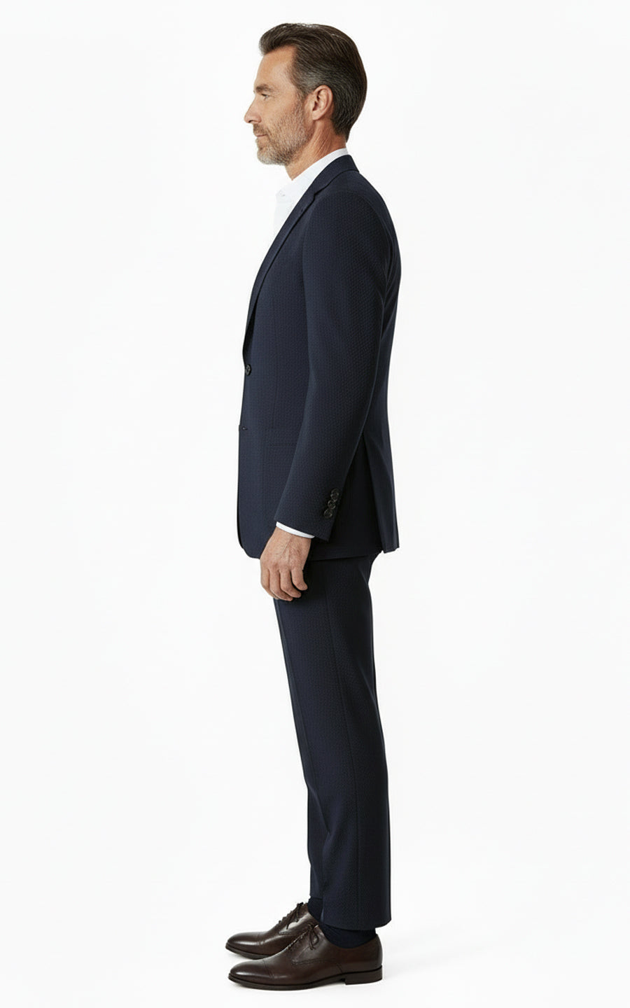 Navy Blue Suits Custom Set Wool Mens Formal Business