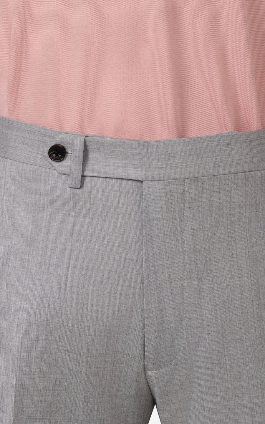 Custom casual shorts side view - light grey twill