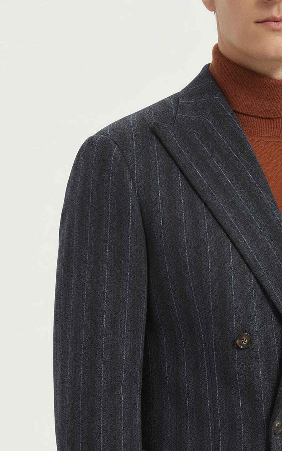 Men's Navy Pinstripe Casual Suit Blazer