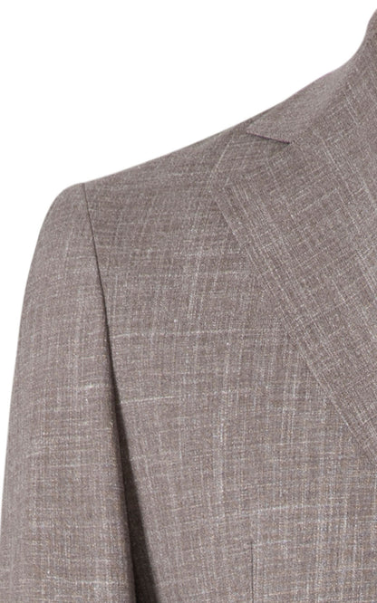 Custom gray wool linen silk blend suit set tailored