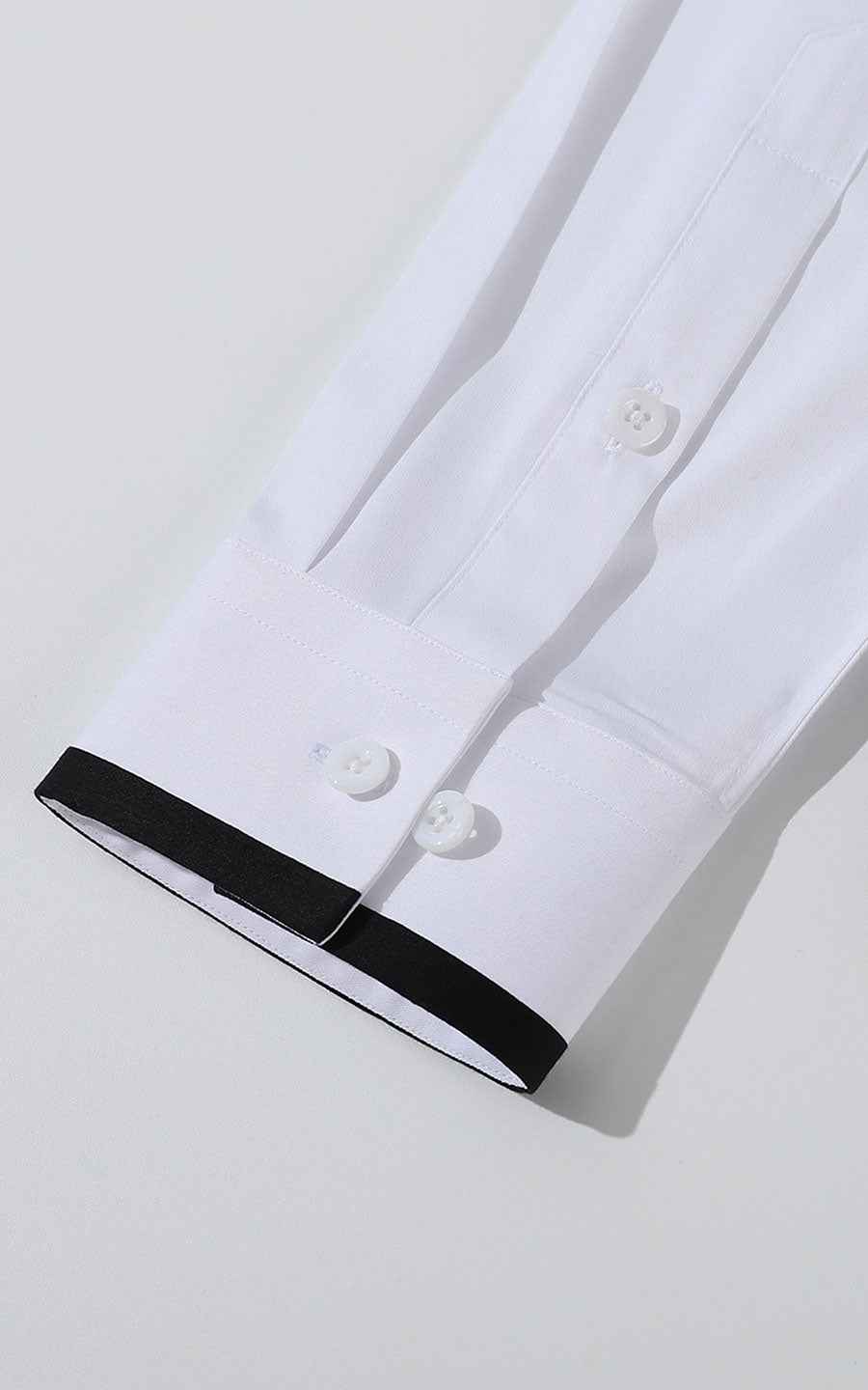 WIAI Custom Black Edge White Dress Shirt - Men's