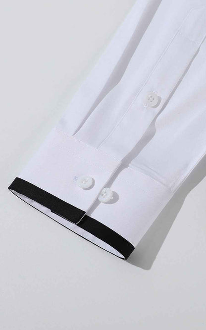 WIAI Custom Black Edge White Dress Shirt - Men's