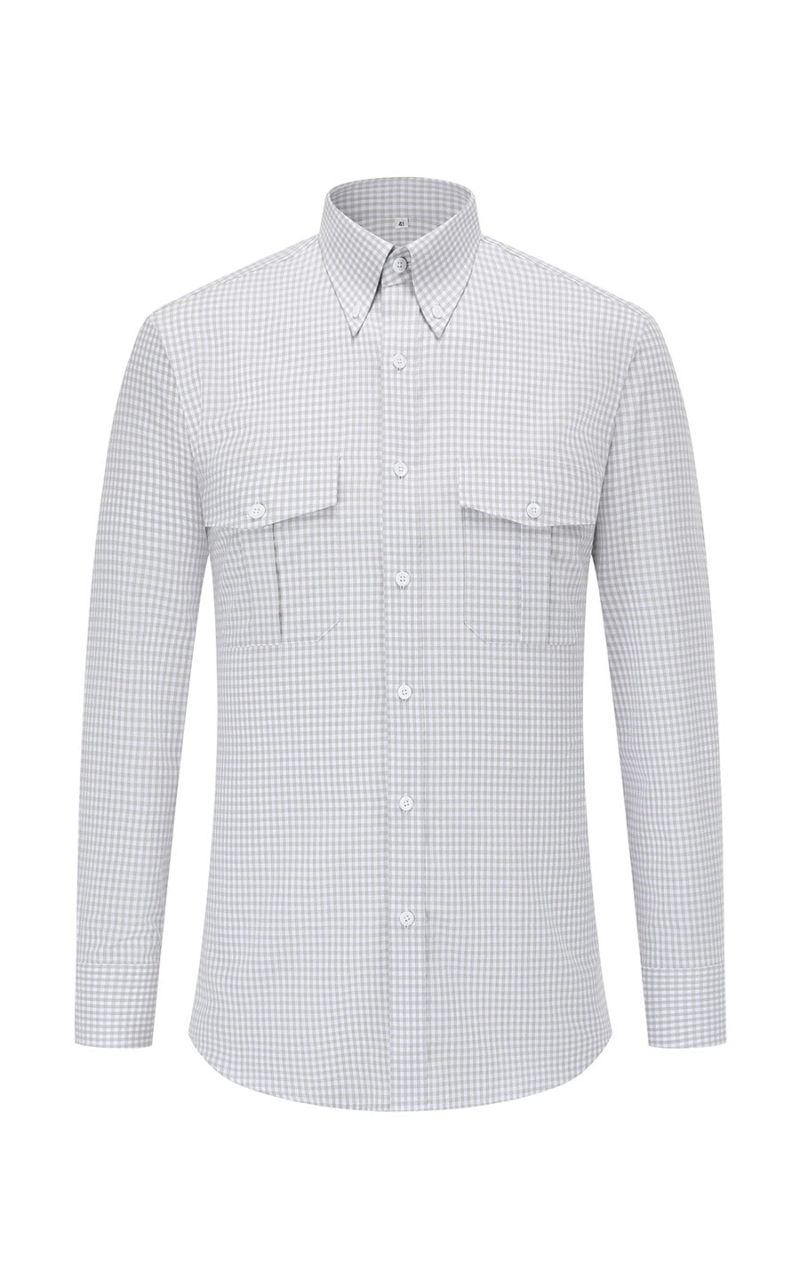 Men's Oxford Grey Check Dress Shirt - Tailored Business