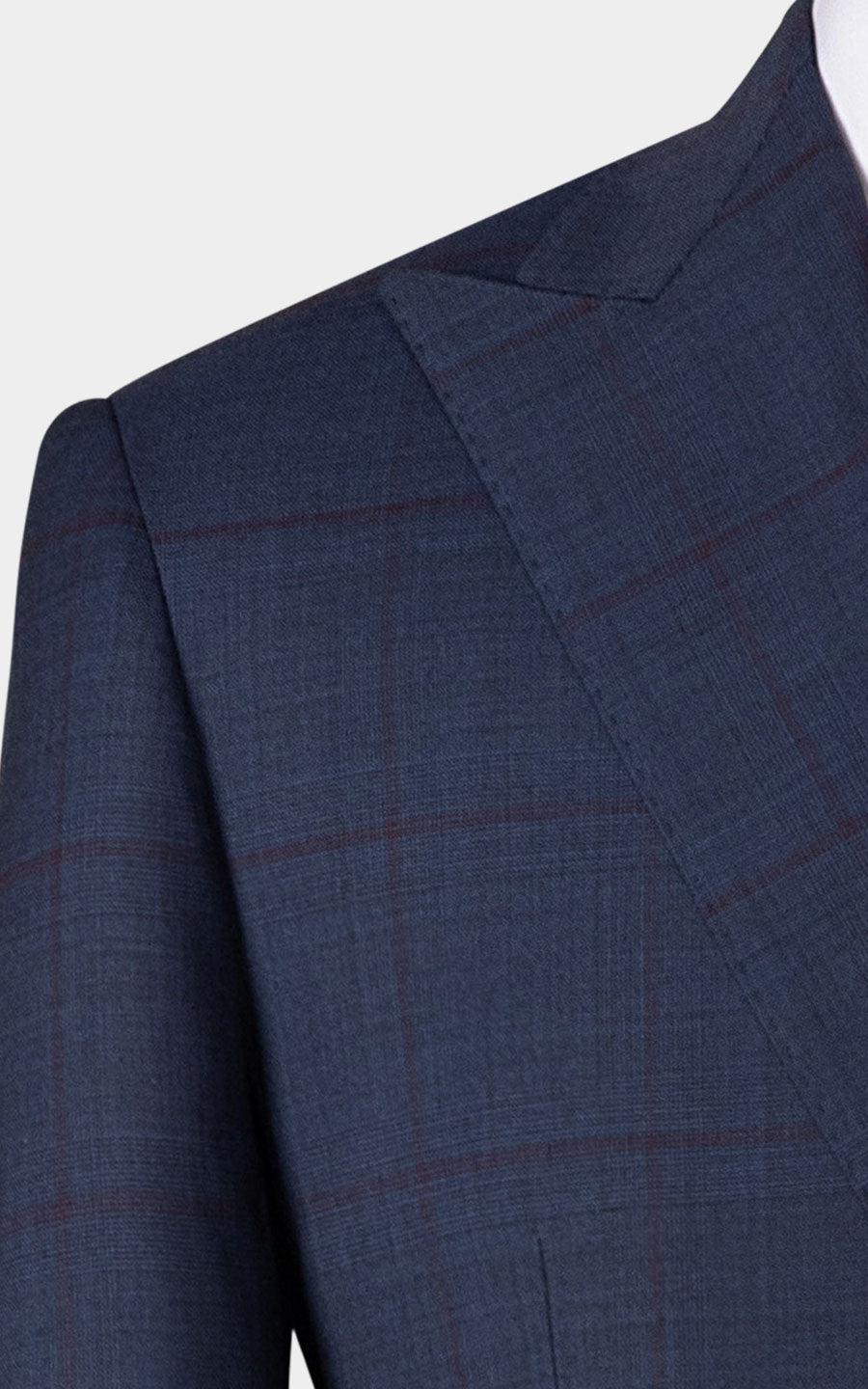 Navy blue plaid custom suit bespoke tailoring online