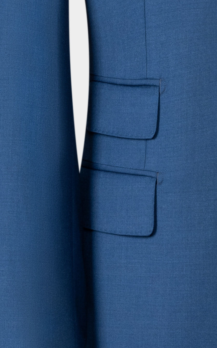 Navy blue twill fabric detail suit made to measure