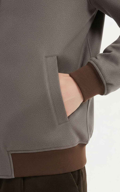 Men's Premium Hooded Bomber Jacket - Gray