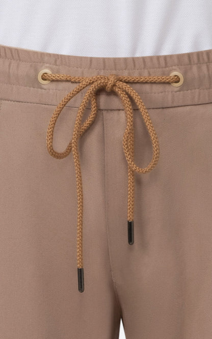 Custom Khaki Stretch Pants Side - Premium Casual Fit