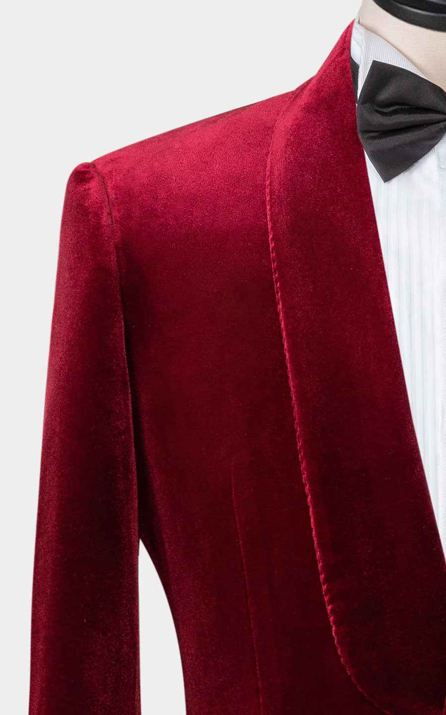 Men's Burgundy Velvet Wedding Suit - Formal Tuxedo
