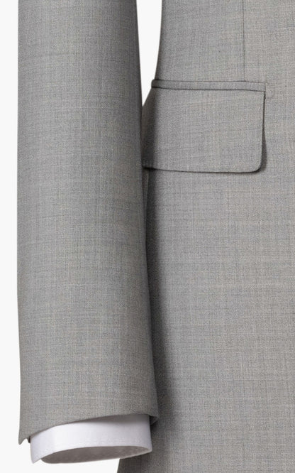Satin Texture Grey Suit Fabric - Luxury Custom Made
