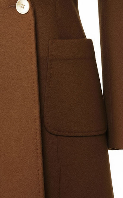 Custom Brown Wool Trench Women's Coat Business Casual