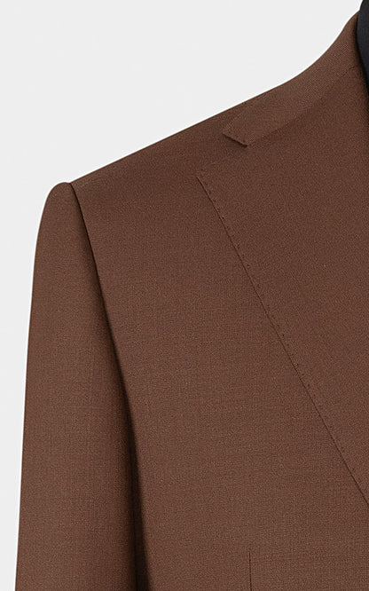 Premium Brown Suit Fabric - 280GSM Spring Summer Weight
